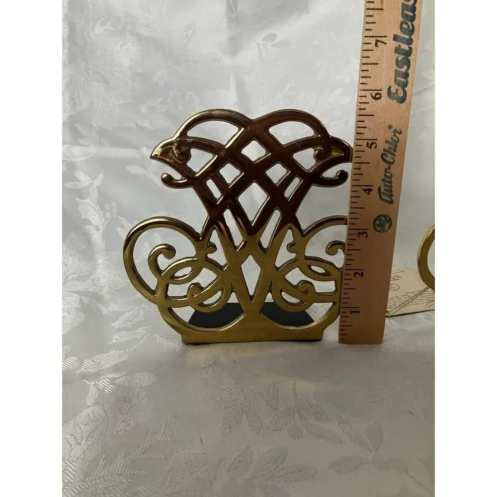 Pair Thomas Jefferson Cipher Brass Bookends Virginia Metalcrafters 1987 w/ Tag